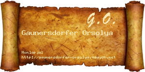 Gaunersdorfer Orsolya névjegykártya